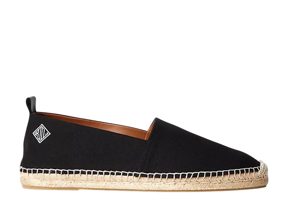 Ralph Lauren Purple Label Bosworth Monogram Canvas Espadrille "Black"