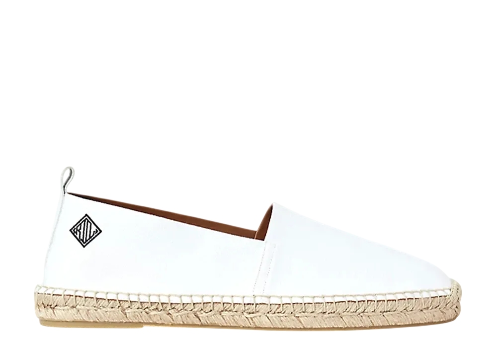 Ralph Lauren Purple Label Bosworth Monogram Canvas Espadrille "White"