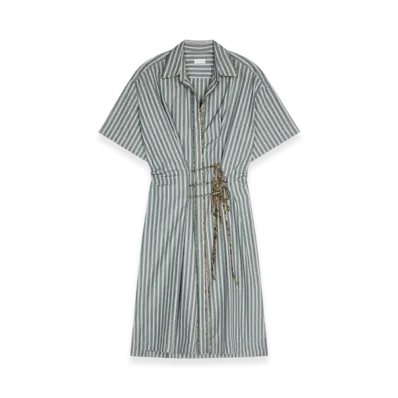 DRIES VAN NOTEN Women's Draped Cotton Dress "Pistache"