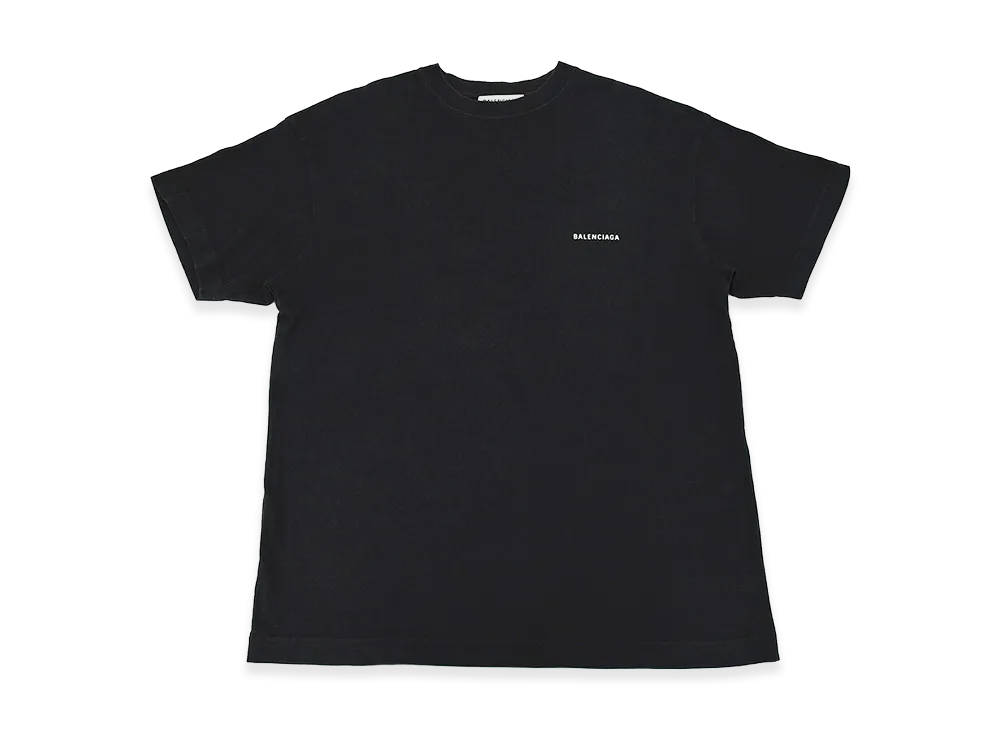 バレンシアガ ミニロゴプリント Tシャツ "ブラック" 613969TYK281000