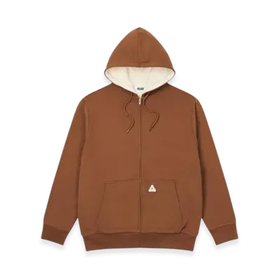 PALACE Patch Thermal Zip Hood "Brown"