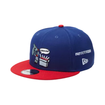 NEW ERA x SHINKNOWNSUKE 9Fifty Fat Cut Press Scarlet visor "Dark Royal"