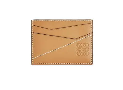 LOEWE Puzzle Stitches Plain Cardholder In Smooth Calfskin "Light Caramel"