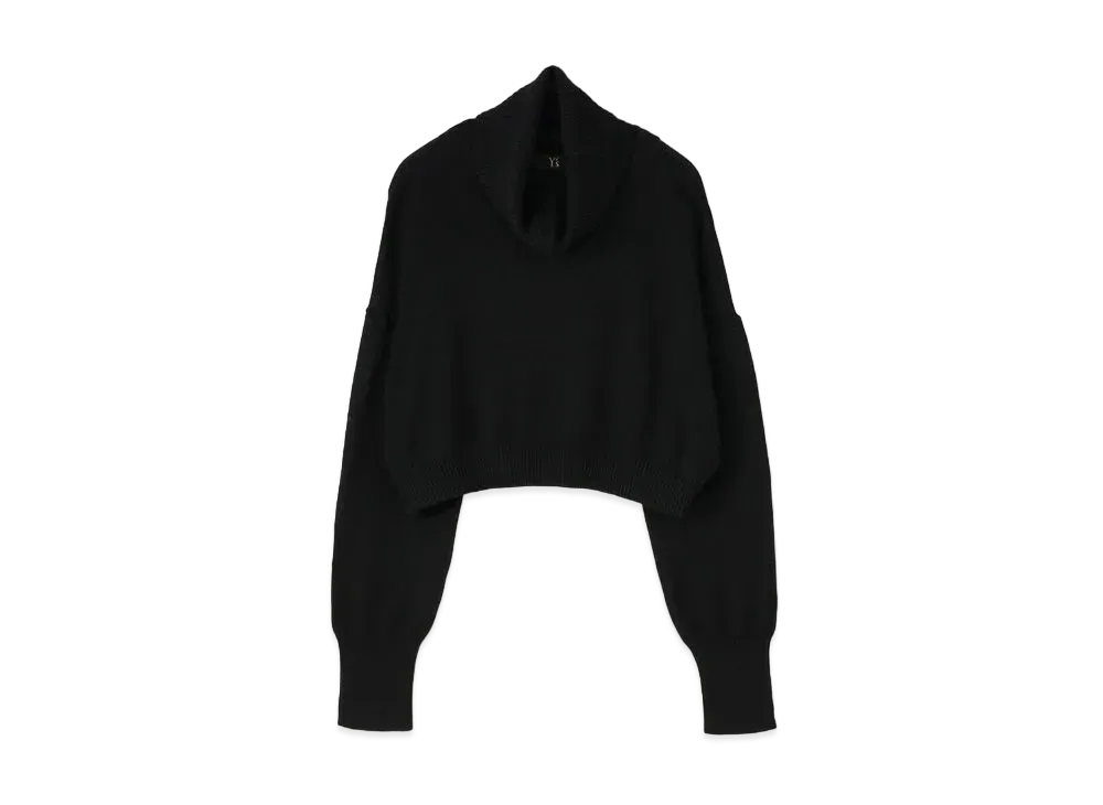 Yohji Yamamoto Y's COTTON KINIT DOUBLE COLLAR PULLOVER "Black"