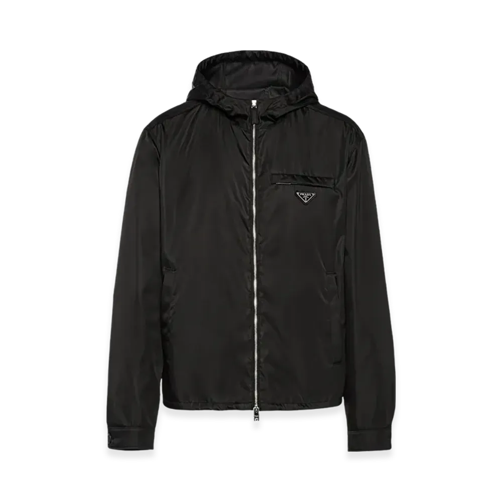 PRADA Re-Nylon Hooded Blouson Jacket "Black"