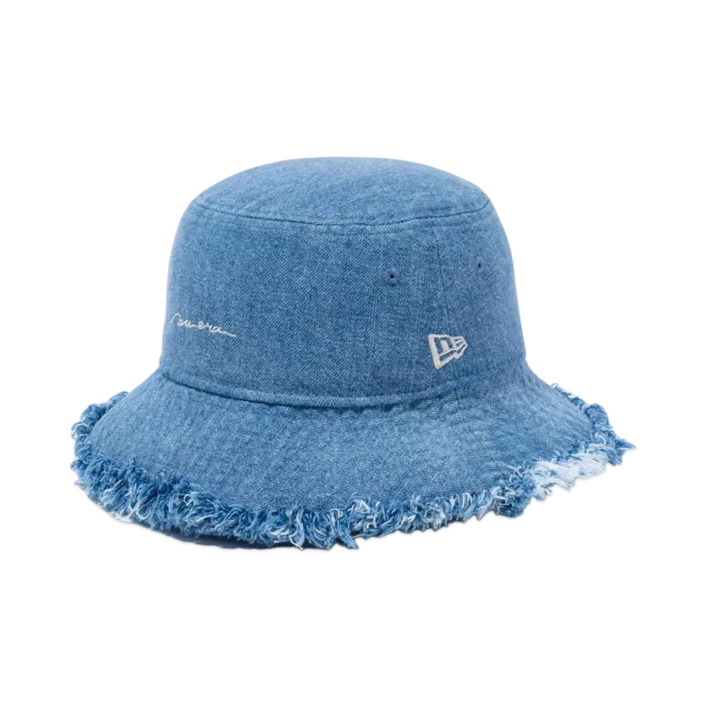 NEW ERA Bucket01 Cut Off Bucket Script Logo "Washed Denim"