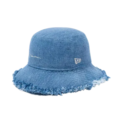 NEW ERA Bucket01 Cut Off Bucket Script Logo "Washed Denim"