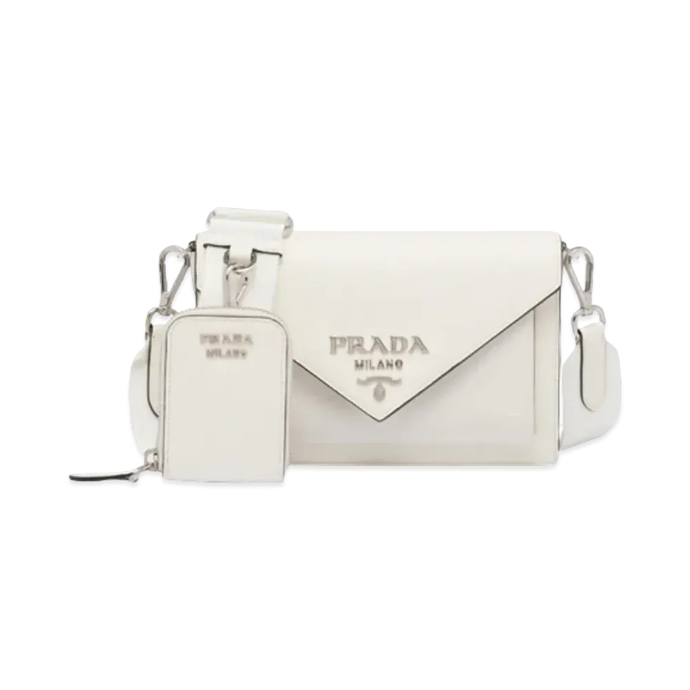 PRADA Saffiano Leather Mini Envelope Bag "White"