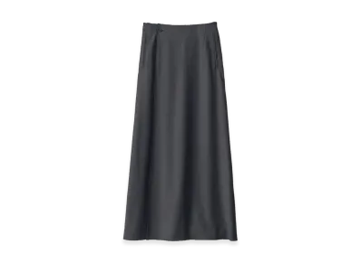 ssstein Women's Wool Silk Wrap Skirt "Charcoal"