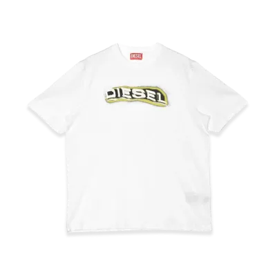 Diesel Puff Print Crewneck Short Sleeve T-Shirt "White"