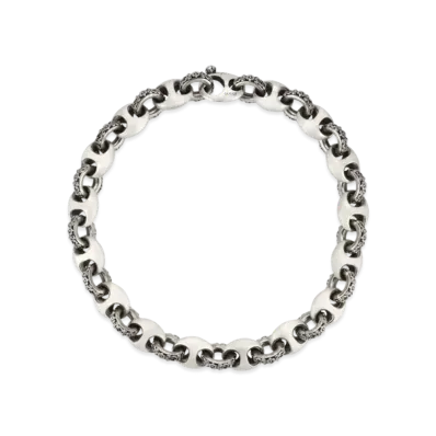 GUCCI Interlocking G Marina Chain Necklace Aged Finish "Silver"