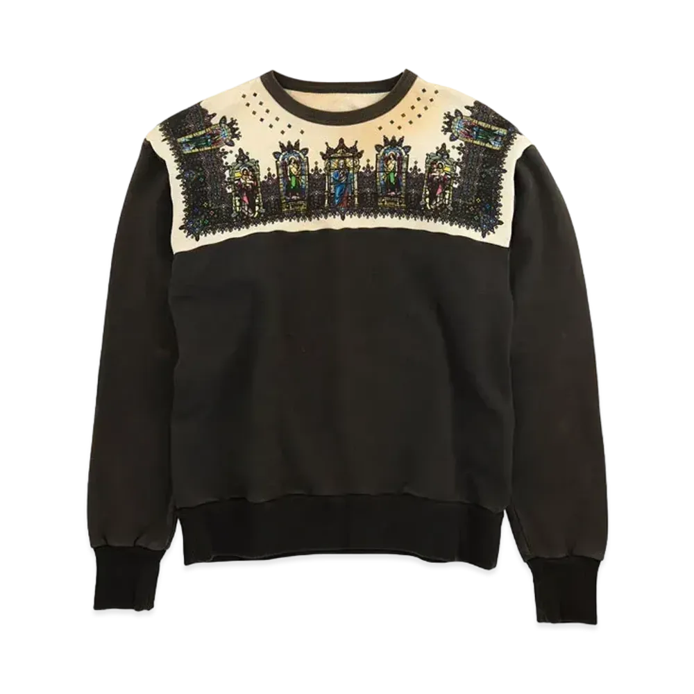 SAINT Mxxxxxx CREWNECK SWEAT STAINED GLASS "Black"