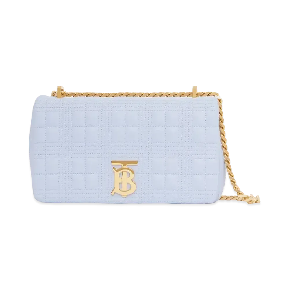 Burberry Small Quilted Lambskin Lola Bag "Pale Blue"