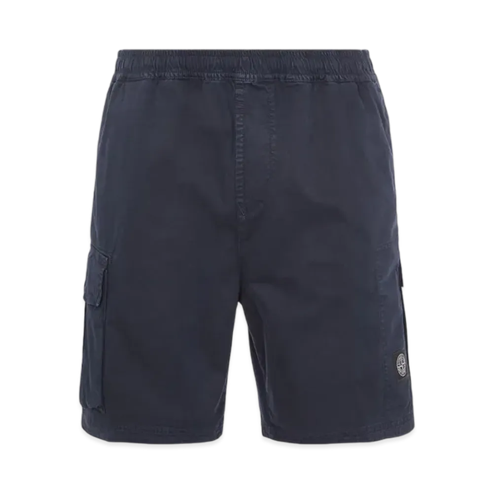 Stone Island L1304 Organic Cotton Old Treatment Cargo Bermuda Shorts - 23SS "Blue"