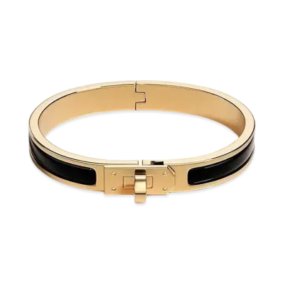 Hermes Mini Clic Kelly Bracelet "Noir/Gold"