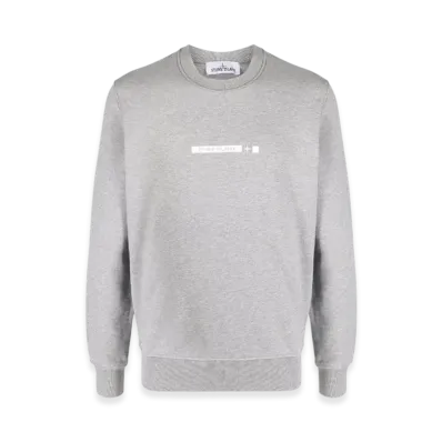 Stone Island 63085 Logo Print Cotton Sweatshirt - 22SS "Melange Grey"