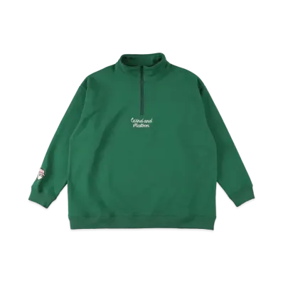 WIND AND SEA x MALBON HALF ZIP SWEAT "Green"