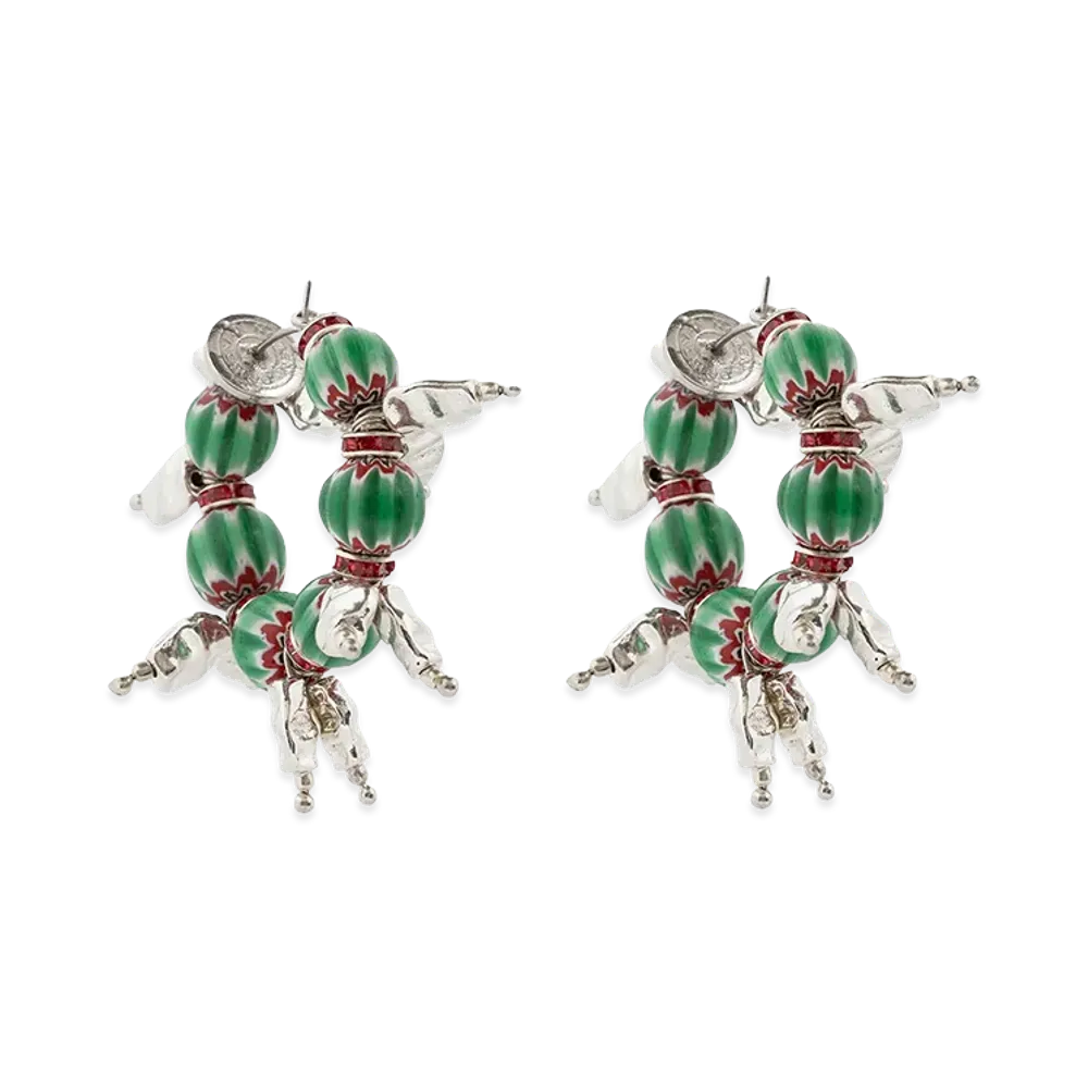 DRIES VAN NOTEN Women's Earrings With Beads "Green"
