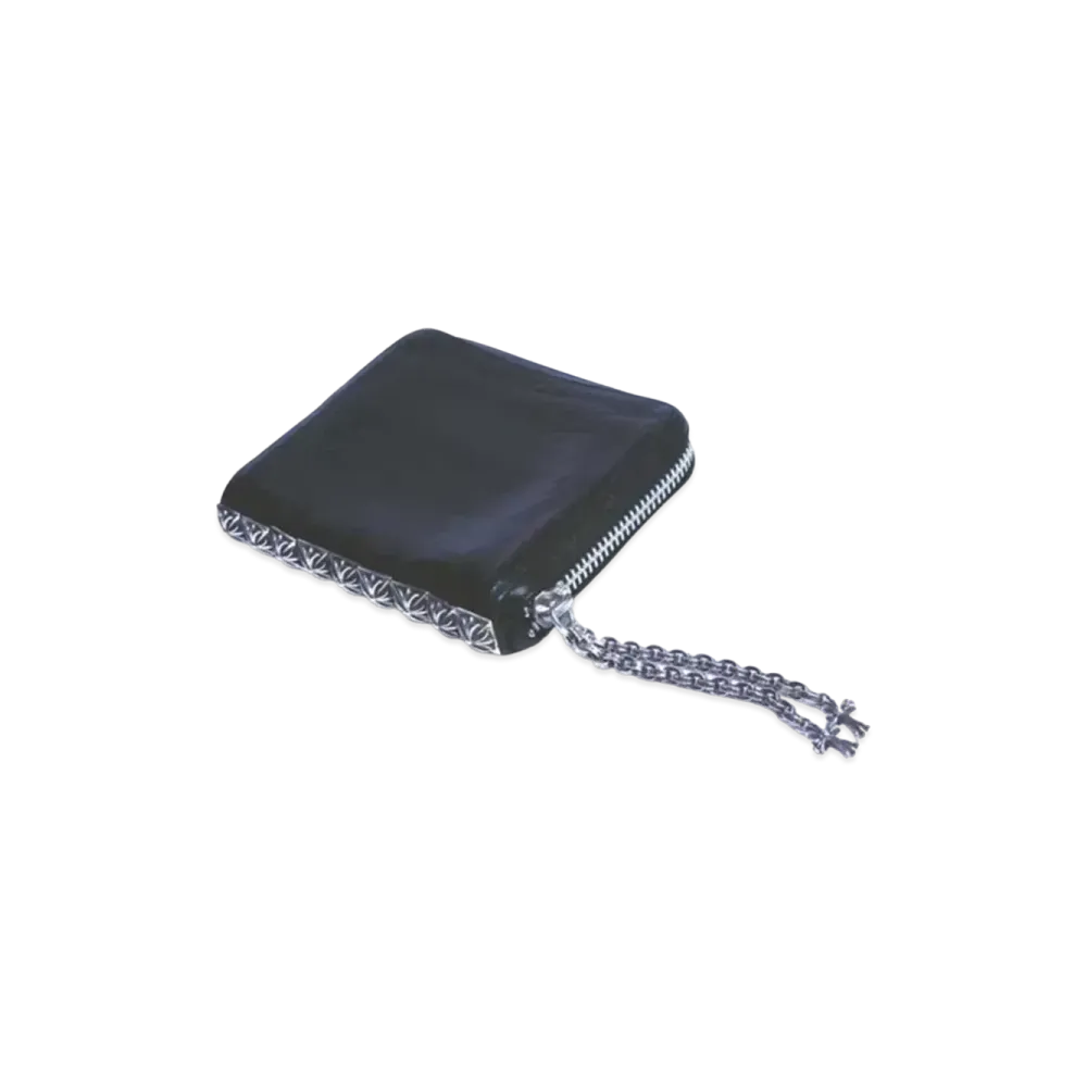 Chrome Hearts 3 Side Zip Leather Wallet "Black/Silver"