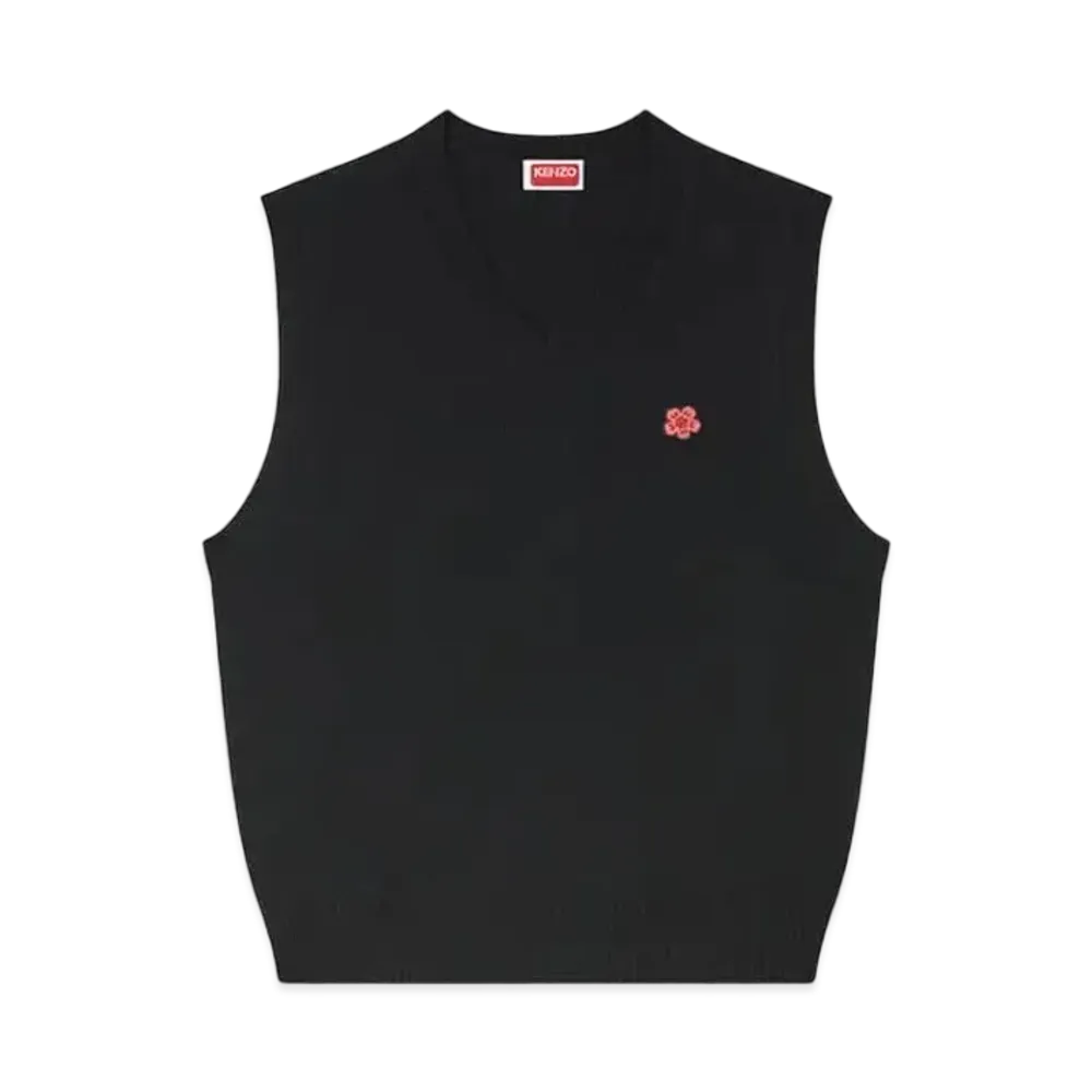 KENZO 'BOKE FLOWER' Embroidery Sleeveless Jumper "Black"