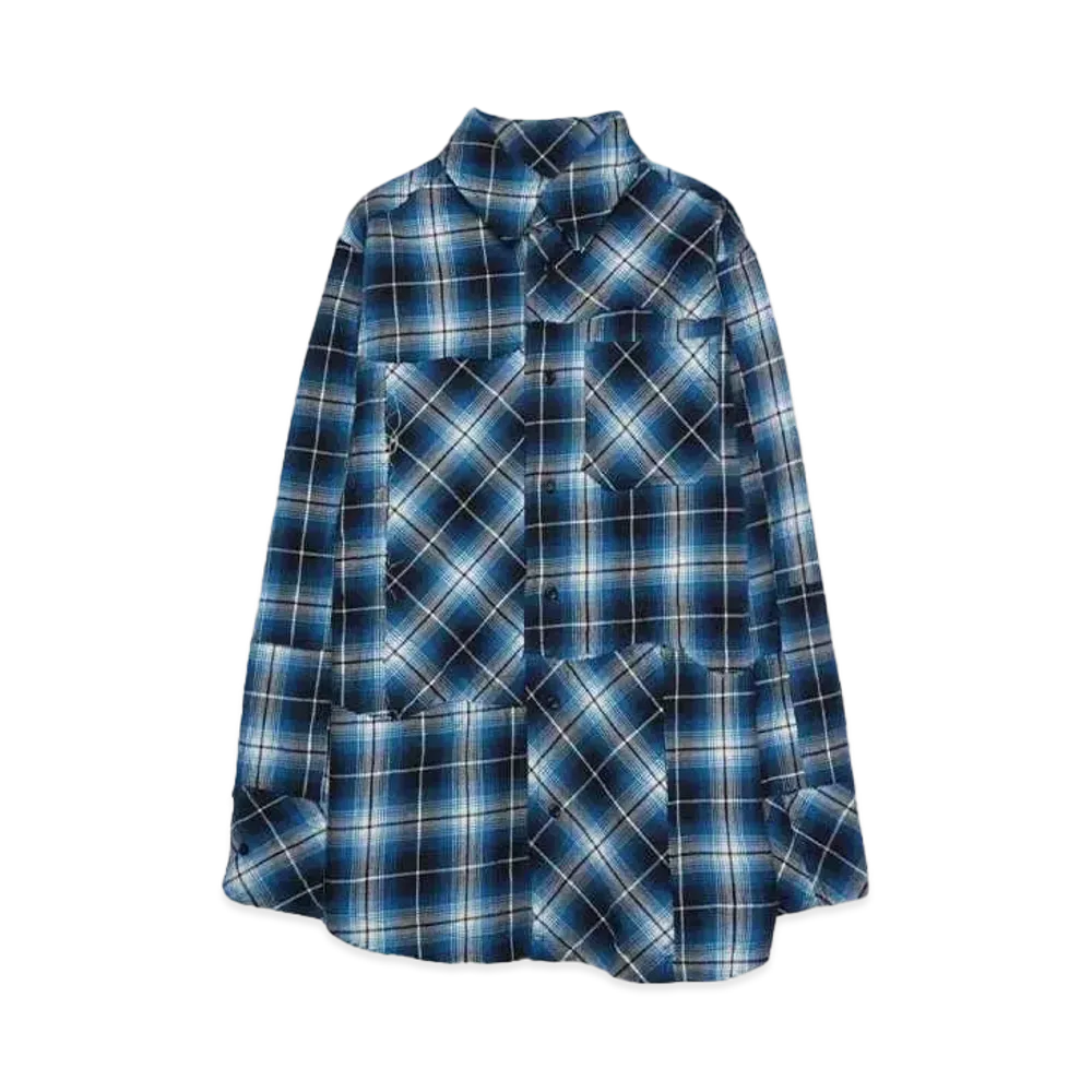 Rafu Pachwork shirt "BLUE"