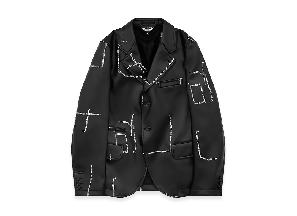 BLACK COMME des GARCONS × Filip Pagowski Printed Stitch Detail Jacket "Black"