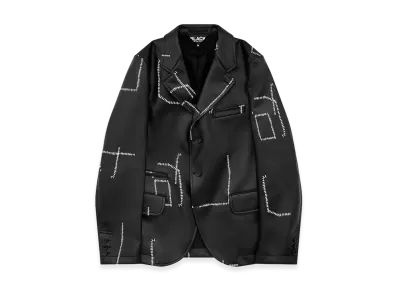 BLACK COMME des GARCONS × Filip Pagowski Printed Stitch Detail Jacket "Black"