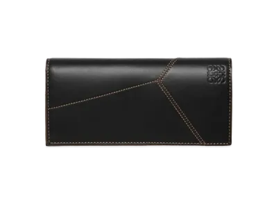 LOEWE Puzzle Stitch Long Horizontal Wallet In Smooth Calfskin "Black"