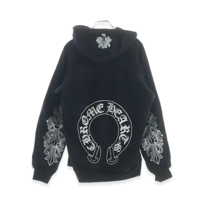 Chrome Hearts Old Horseshoe Floral Thermal Hoodie "Black"