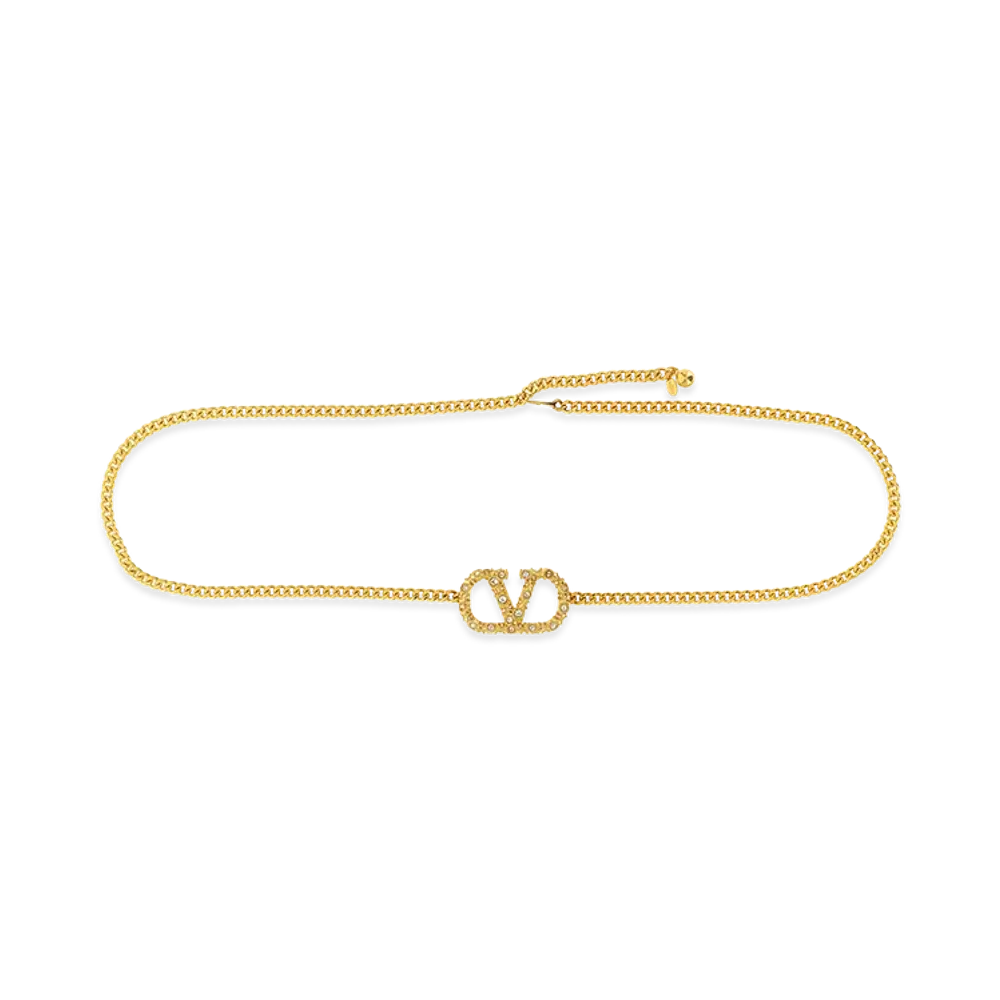 Valentino Garavani Women's Vlogo Signature Belt "Gold"