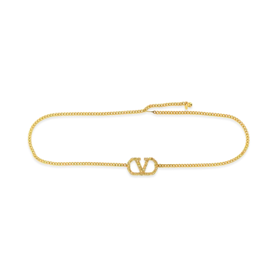 Valentino Garavani Women's Vlogo Signature Belt "Gold"