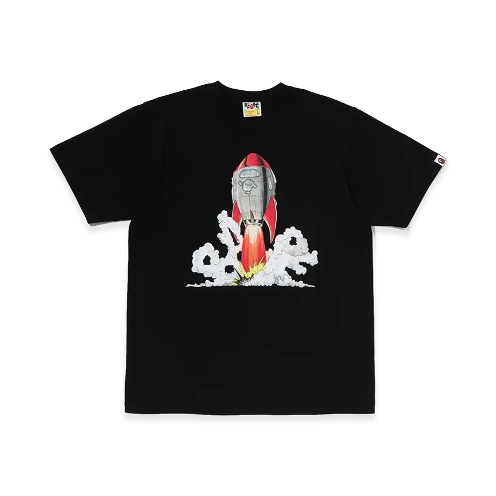 A BATHING APE Ape Head Rocket Tee "Black"