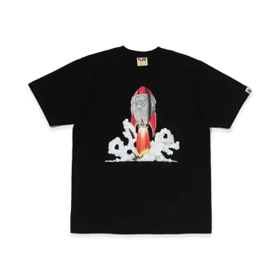 A BATHING APE Ape Head Rocket Tee "Black"
