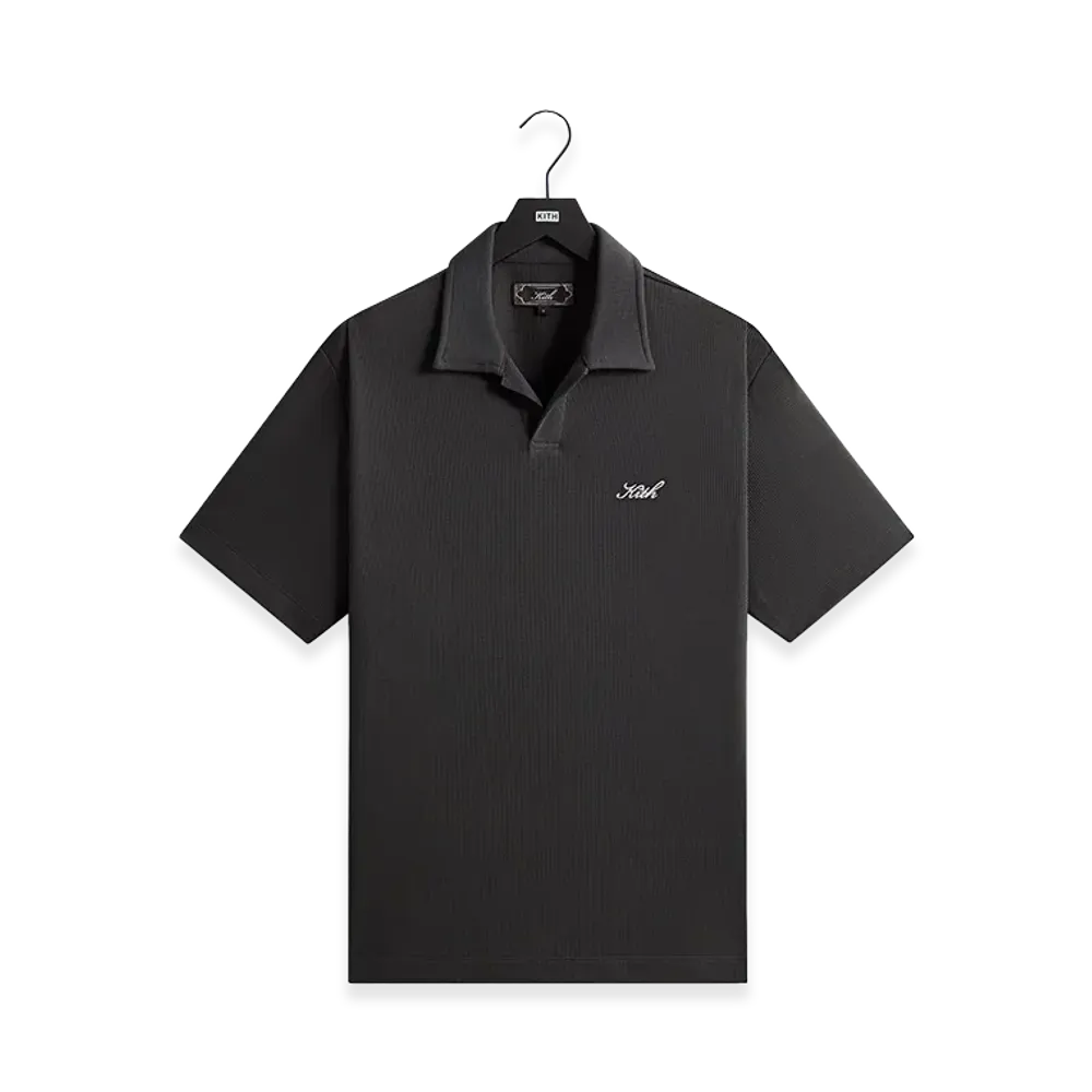 Kith Micro Waffle Drew Polo "Carbon"