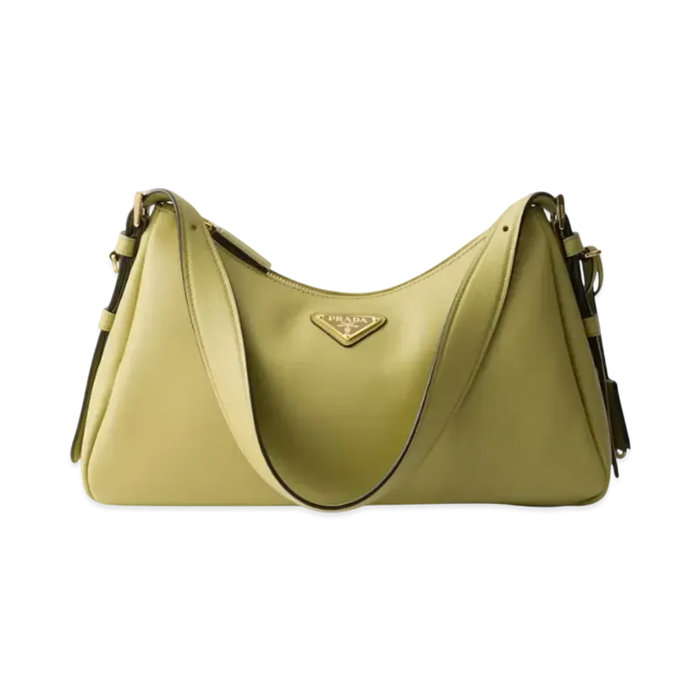 PRADA Aimee Medium Leather Shoulder Bag "Pistachio"