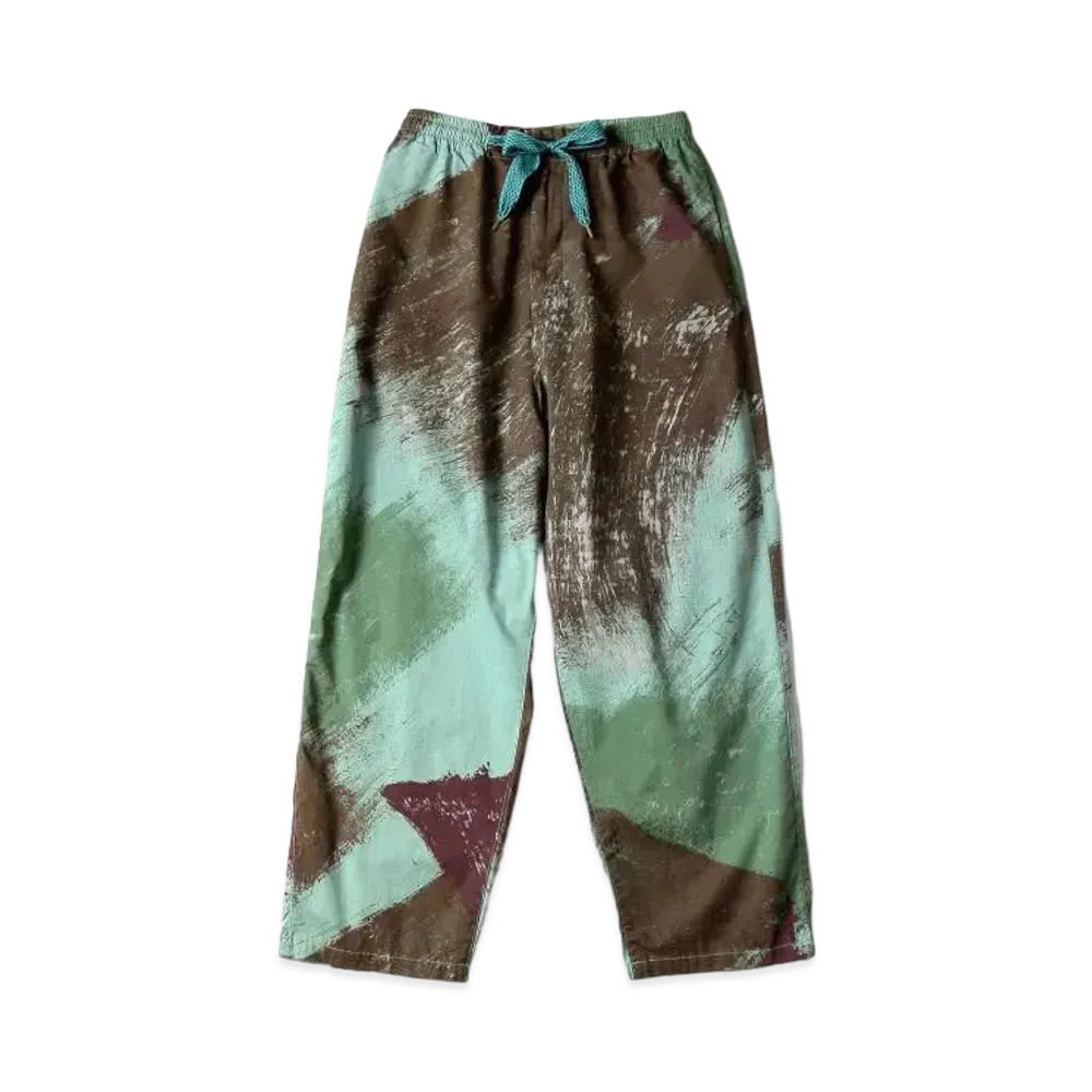 KAPITAL Combed Burberry Brush Camo Easy Pants "Turquoise"