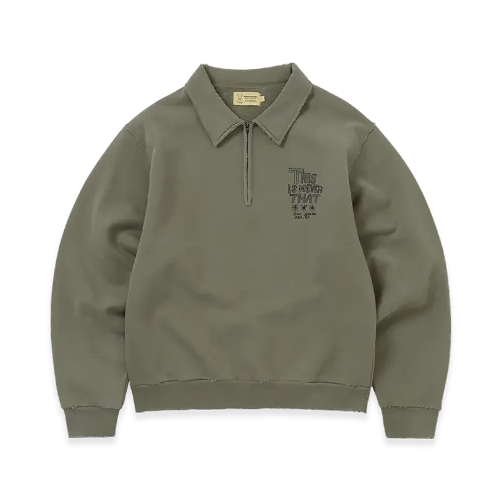 thisisneverthat x Daniel Johnston H.Y.L.A. Half Zip Sweatshirt "Mud"