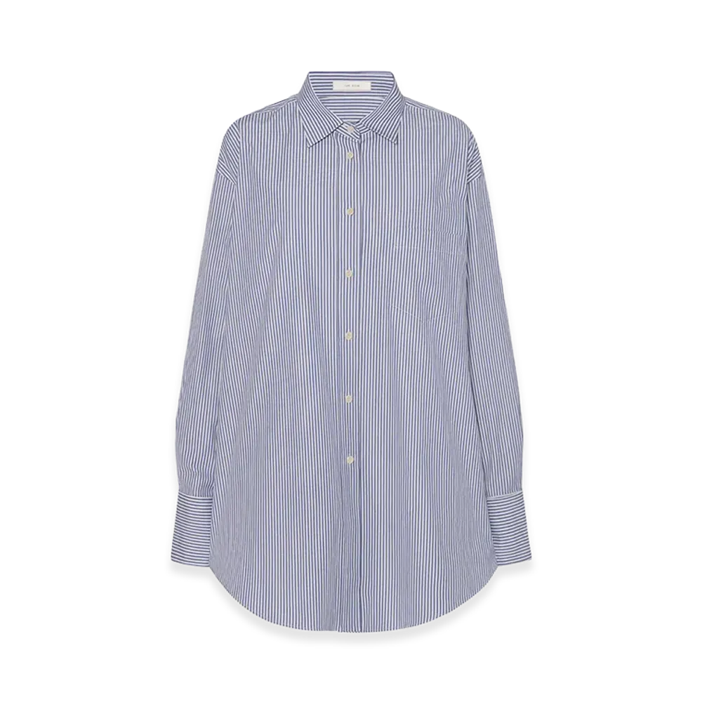 The Row Women's Ment Cotton Shirt "White/Blue"