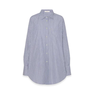 The Row Women's Ment Cotton Shirt "White/Blue"
