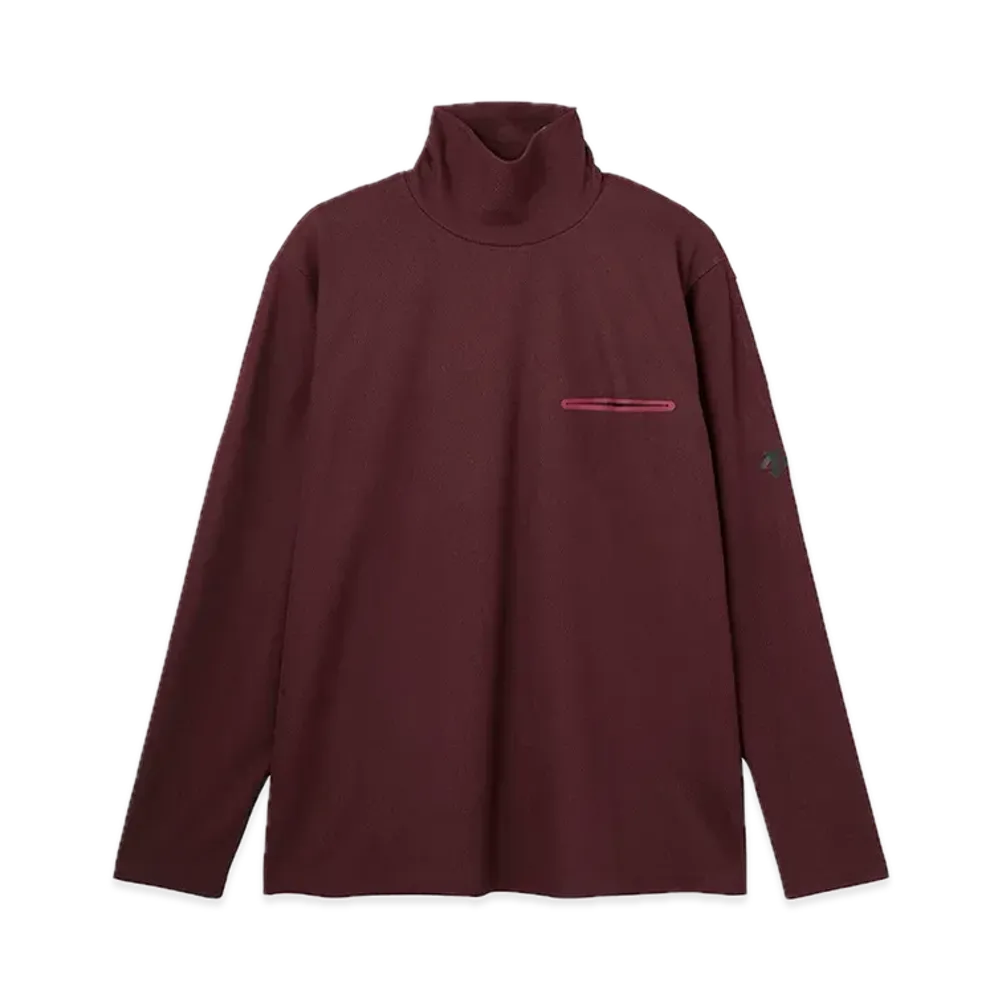 DESCENTE ALLTERRAIN Thermal Long Sleeve Turtleneck Shirt "Burgundy Red"