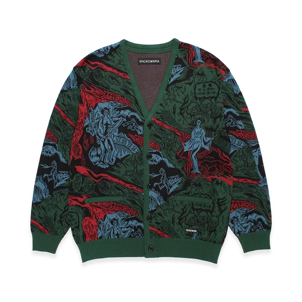 WACKO MARIA Jacquard Knit Cardigan "Green"