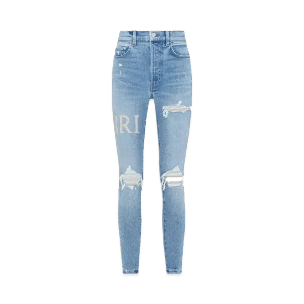 AMIRI Serif Logo Jean "Light Indigo"