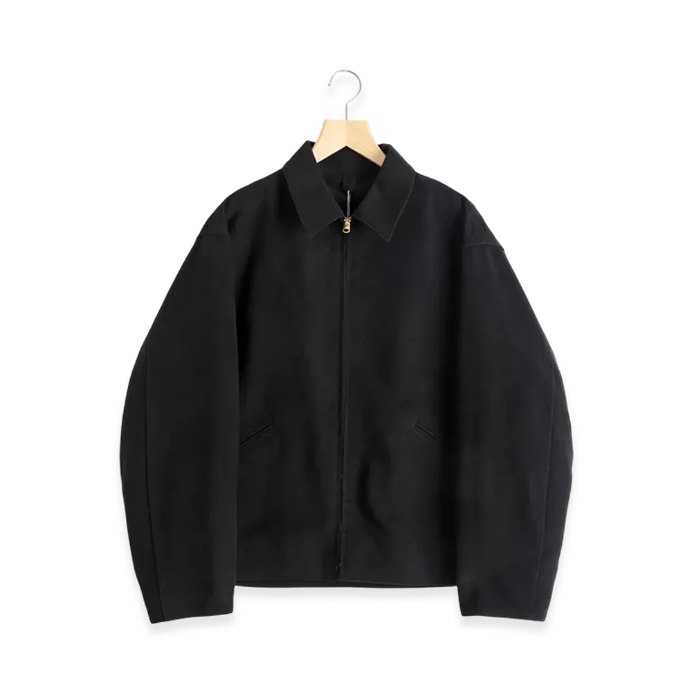COMOLI Moleskin Zip Short Jacket "Black"