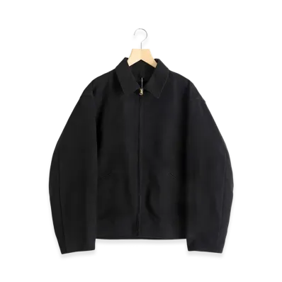 COMOLI Moleskin Zip Short Jacket "Black"