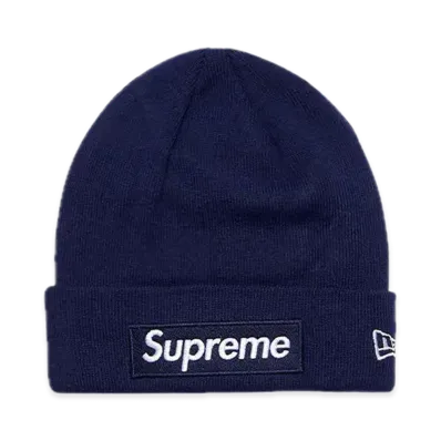 Supreme New Era Box Logo Beanie "Washed Navy" (21FW)