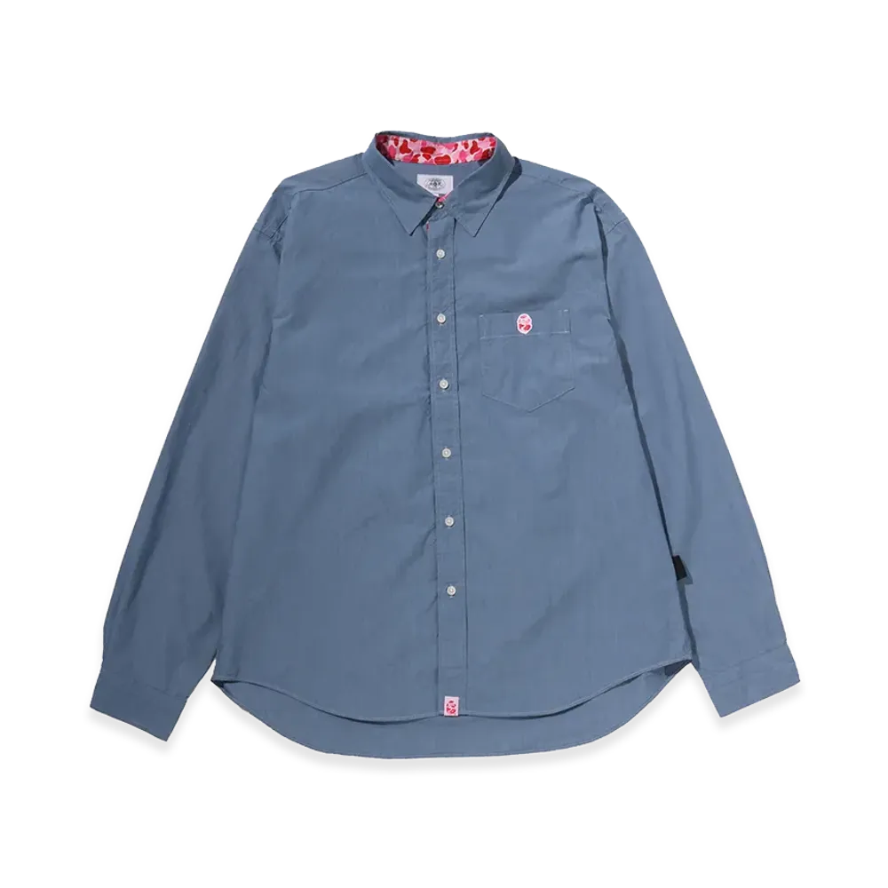 A BATHING APE ABC Camo One Point Relaxed Fit LS Shirts "Sax"