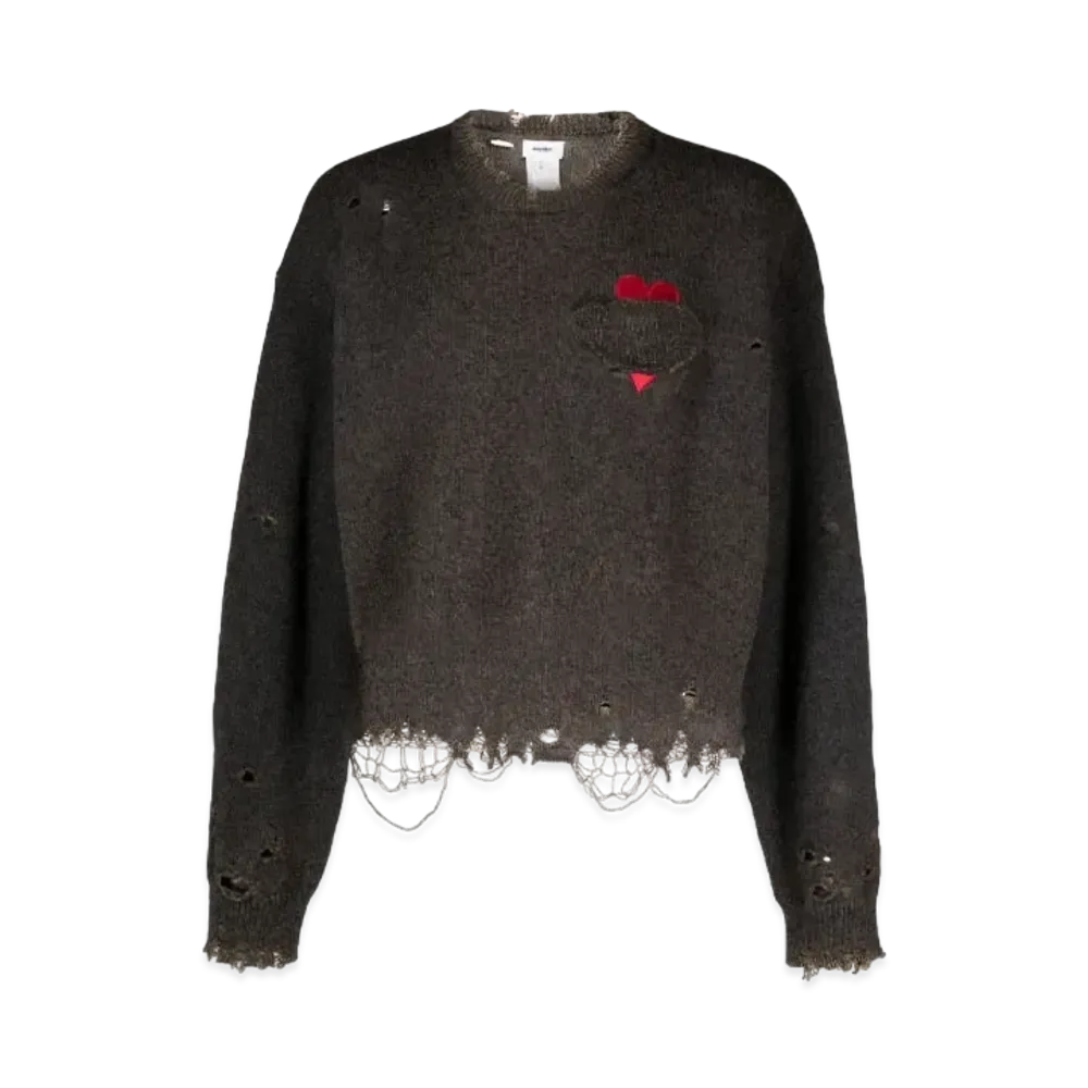 doublet Damag Heart Patch Sweat Shirt "Anthracite Gray"