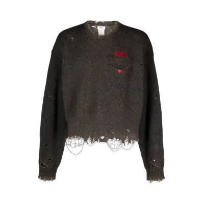 doublet Damag Heart Patch Sweat Shirt "Anthracite Gray"