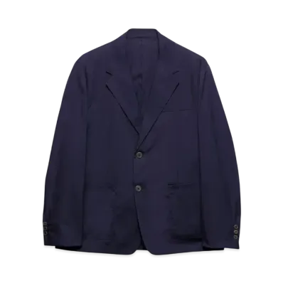 PRADA Men's Single-Breasted Cotton Blend Jacket "Navy"