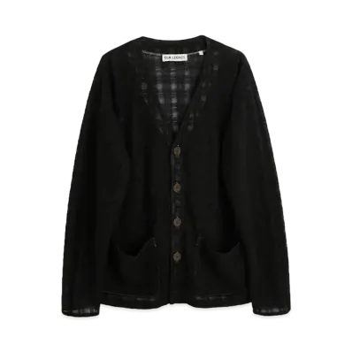 OUR LEGACY Cardigan Disintegration Check "Black"